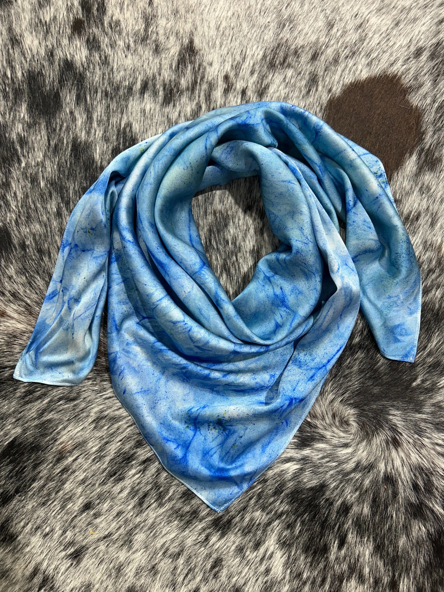 “Saltchuck”-Charmeuse Silk Wild Rag Amber Waves KS