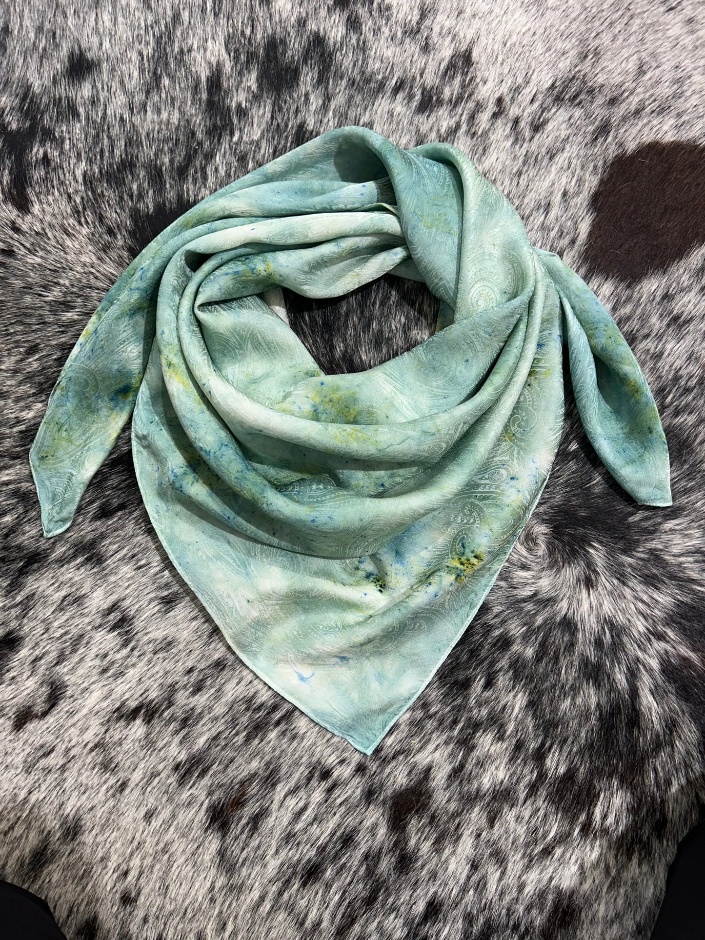 Sagebrush Speckle- 100% Jacquard Silk Wild Rag