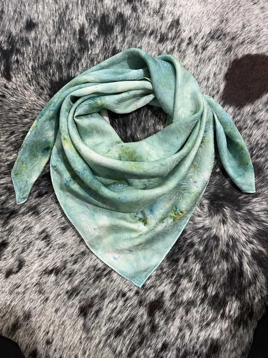 Sagebrush Speckle- 100% Jacquard Silk Wild Rag