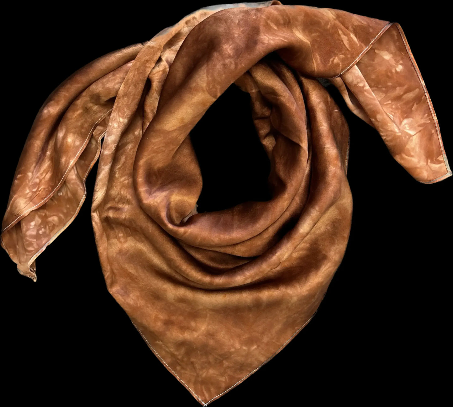 Silk Charmeuse Wild Rag- “Rust Tonal” Amber Waves KS