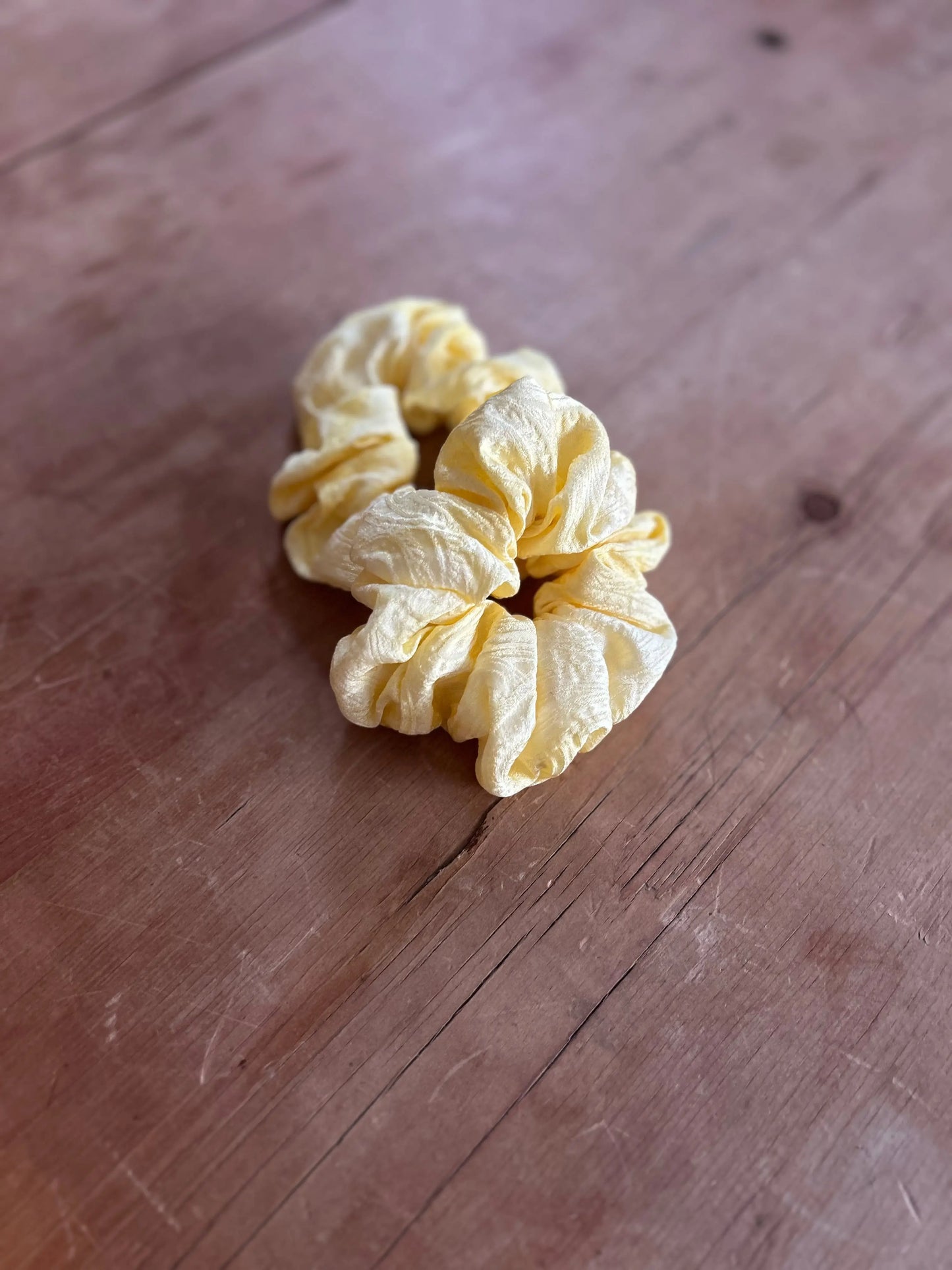 100% Silk Scrunchie | Hand-Dyed Mulberry Silk | Butter Yellow