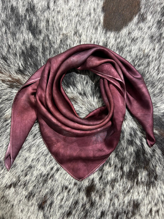 “Deep Burgundy OOAK” -Charmeuse Silk Wild Rag Amber Waves KS