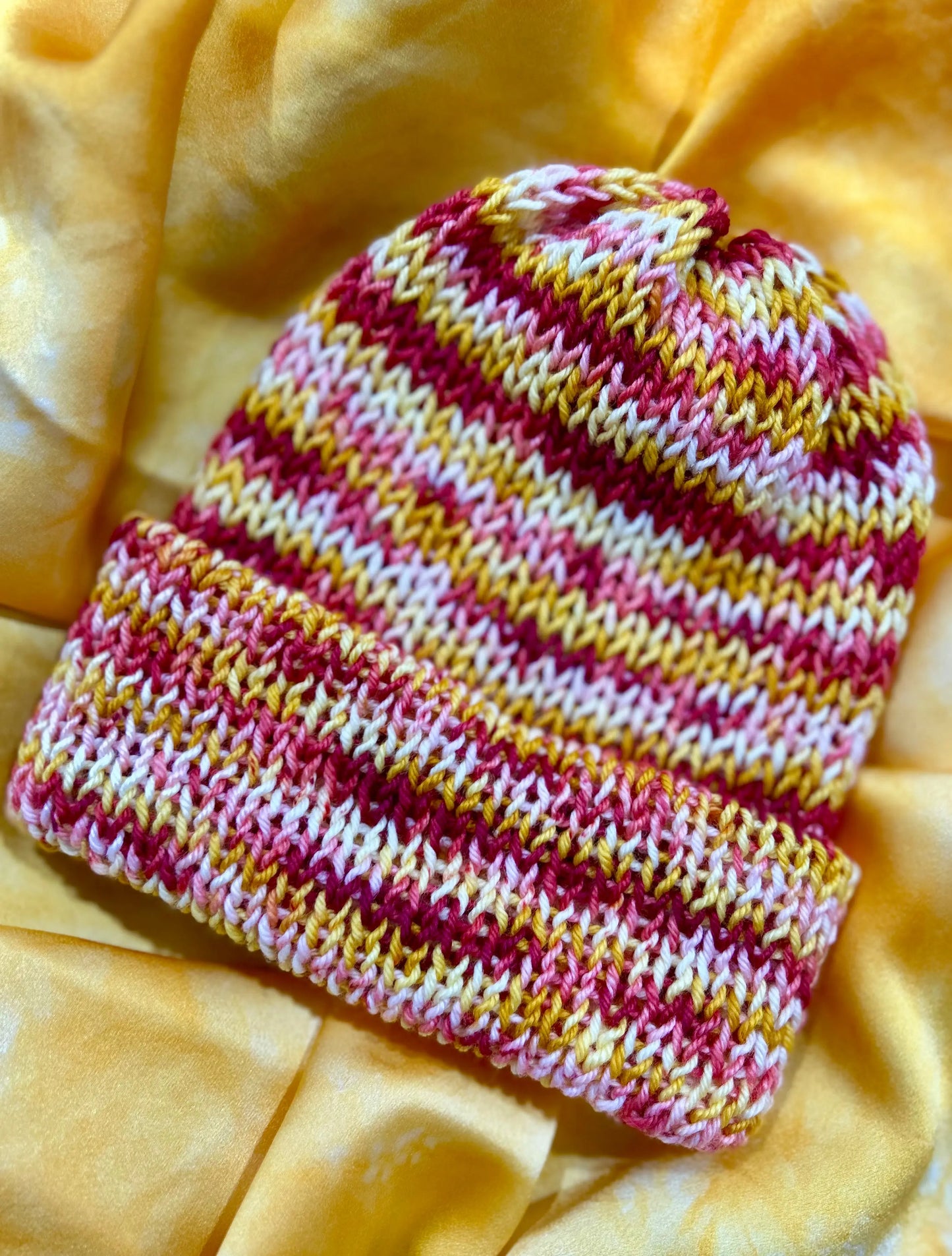 Hand-dyed Merino Wool Knit Stocking Cap- Chiefs
