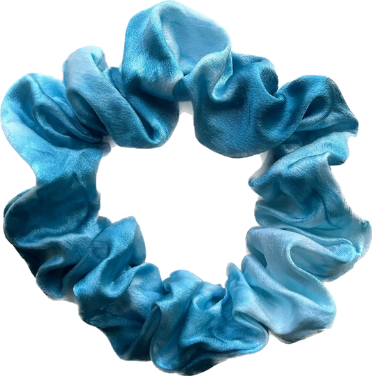 100% Silk Hand-Dyed Scrunchie- "Tide" Amber Waves KS