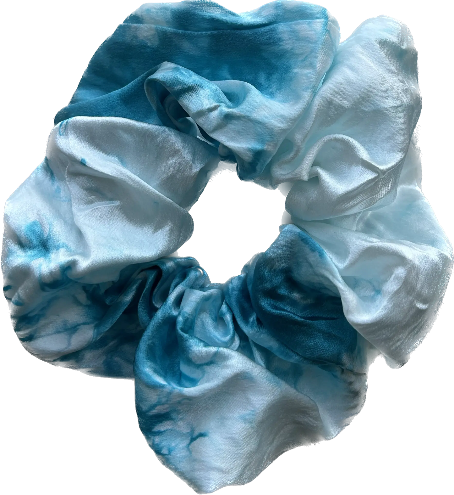 100% Silk Hand-Dyed Scrunchie- "Tide" Amber Waves KS
