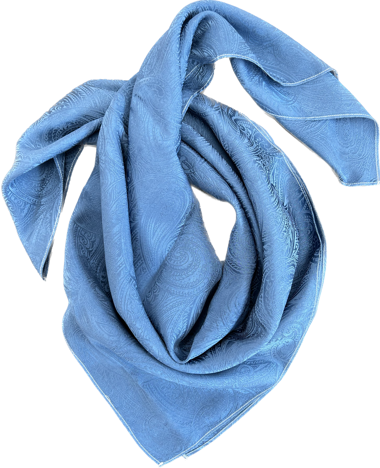 "Blue Jeans"- 100% Jacquard Silk Wild Rag (36")