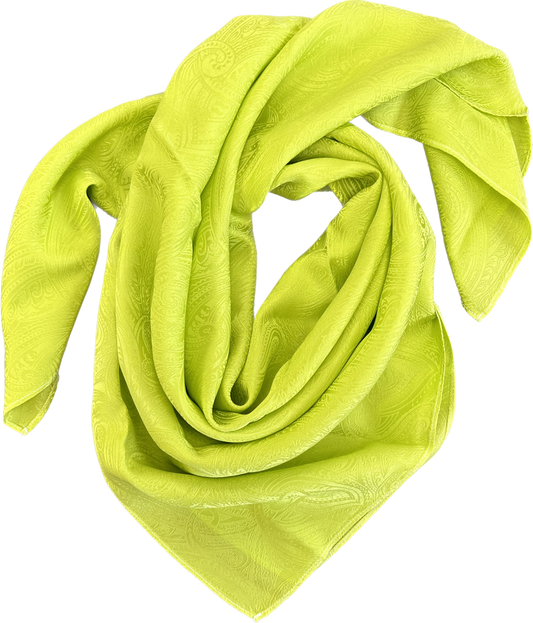 "Chartreuse"- 100% Jacquard Silk Wild Rag (36")