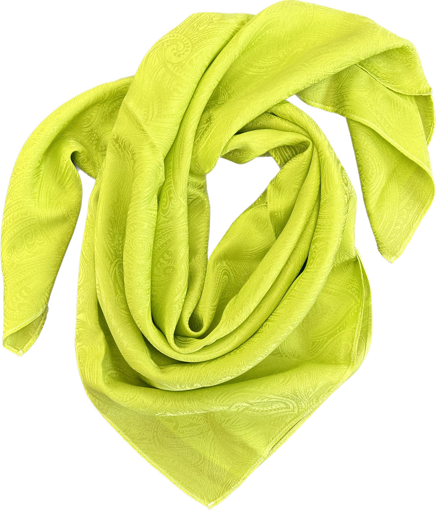 "Chartreuse"- 100% Jacquard Silk Wild Rag (36")