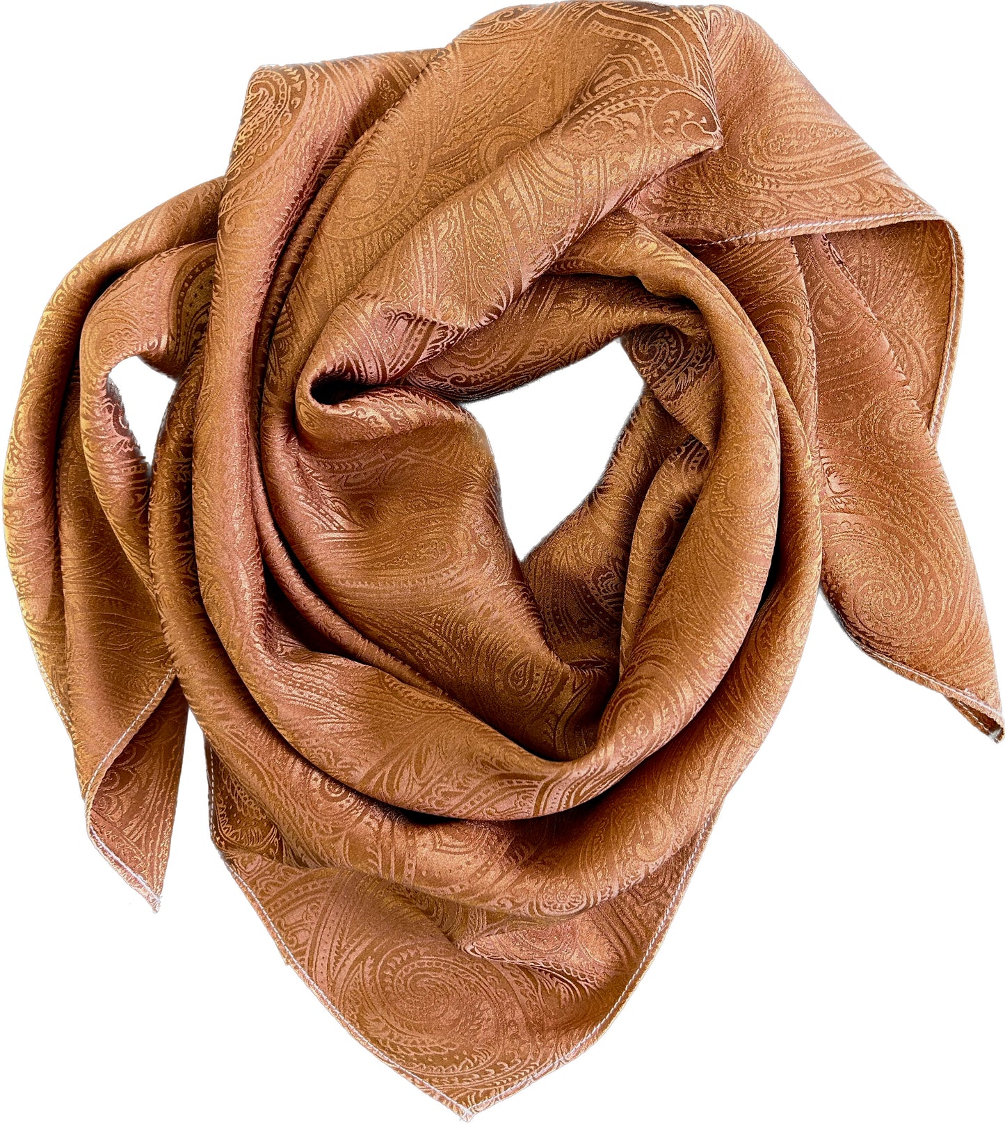 "Rust"- 100% Jacquard Silk Wild Rag (36")