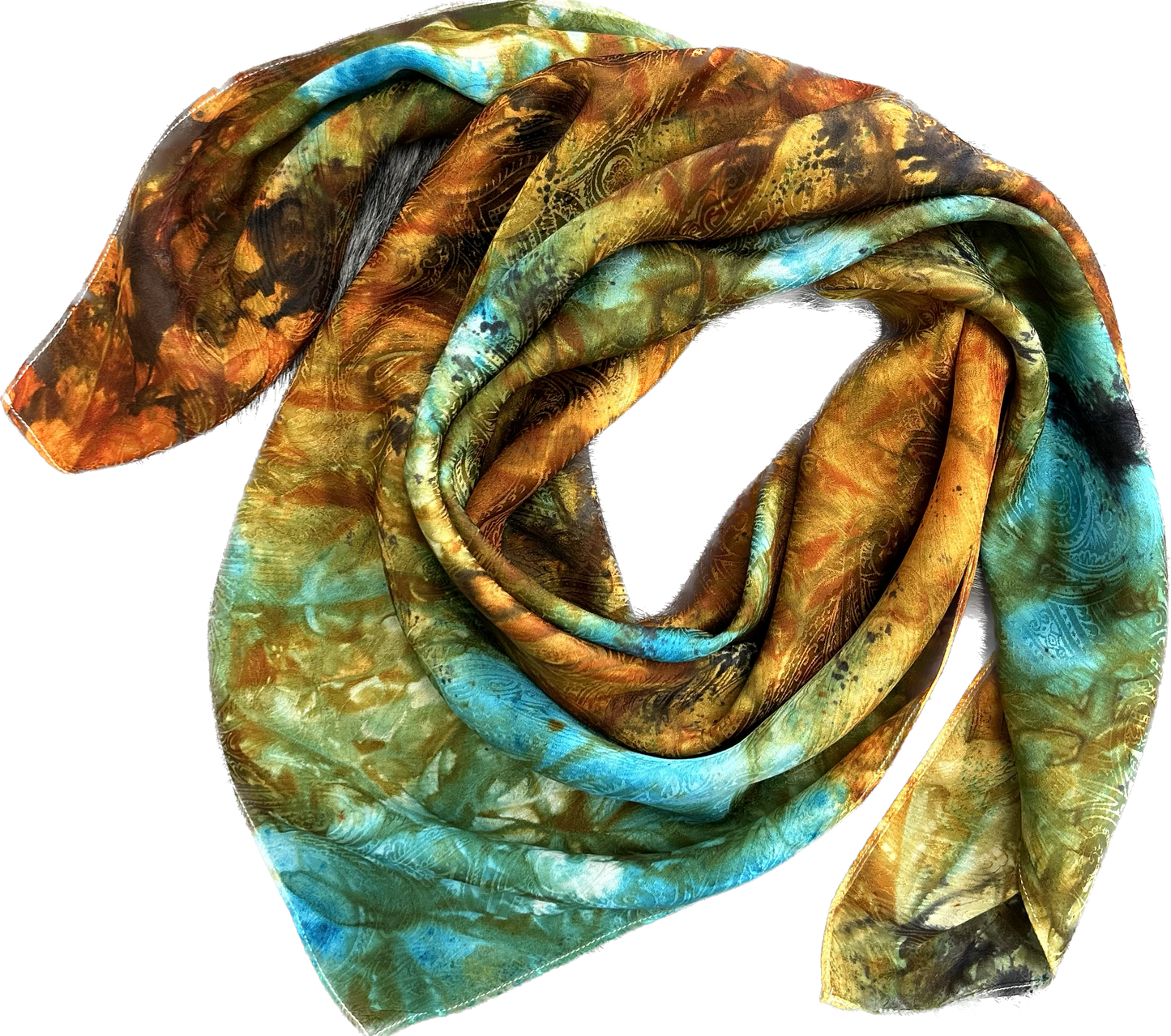 “Turquoise Obsession"- 100% Jacquard Silk Wild Rag (19 Weight) (Pre-Order)