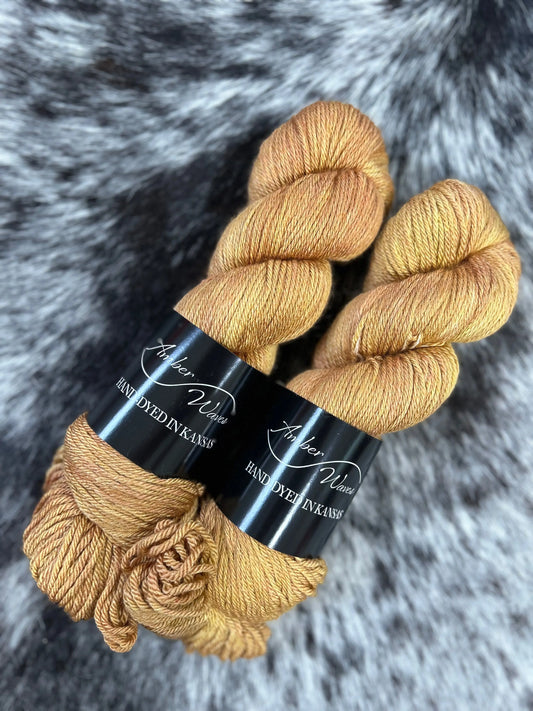 “Night Cap”- Natural Silk Merino DK | Hand-Dyed Yarn Amber Waves