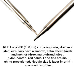 ChiaoGoo SS Red Lace Circular 40" Needles