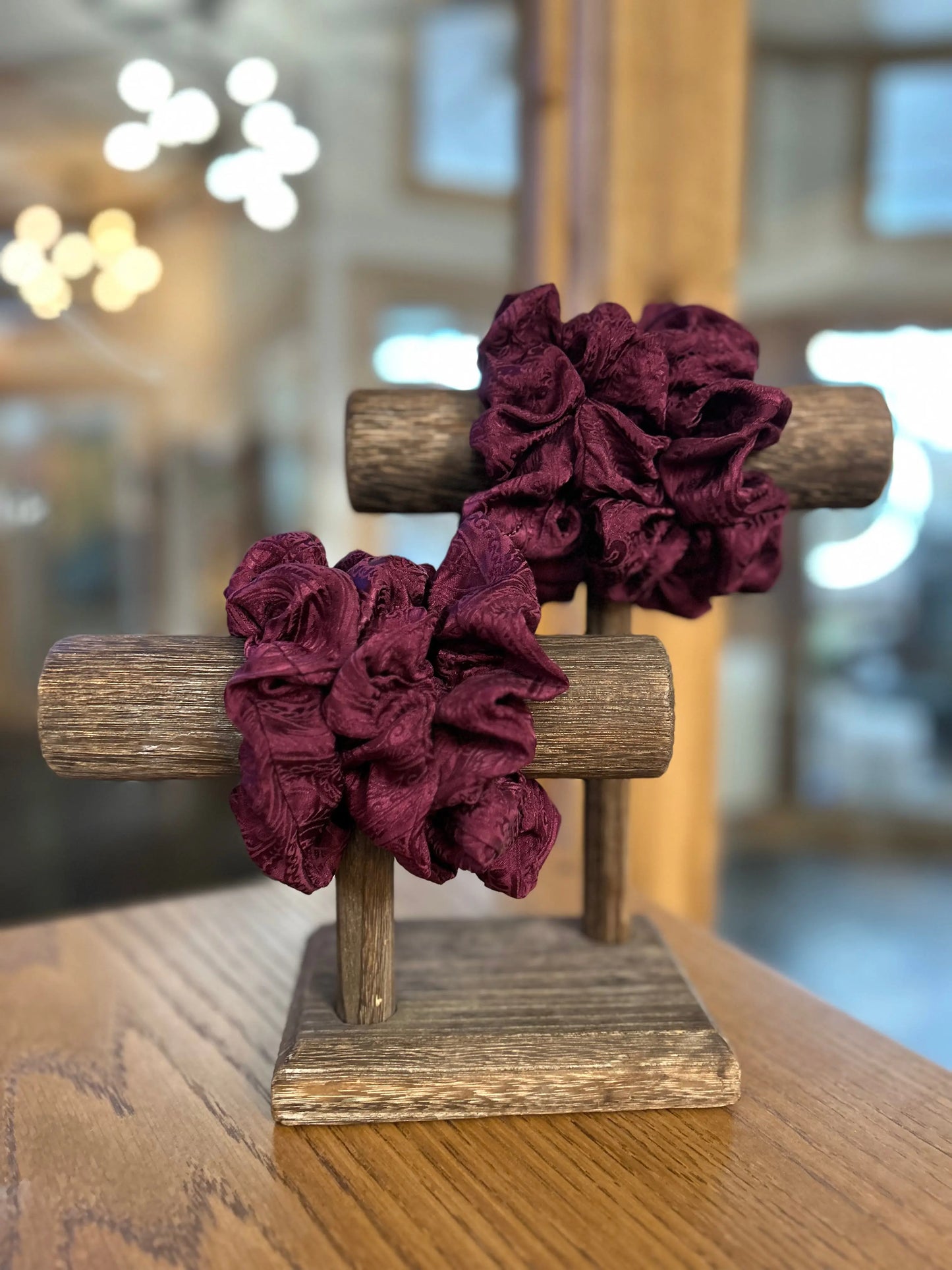 100% Silk Hand-Dyed Scrunchie- “Mulberry” (Jacquard) Amber Waves