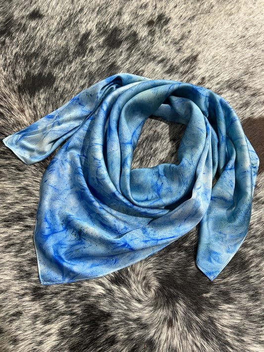 “Saltchuck”-Charmeuse Silk Wild Rag Amber Waves KS