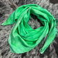 “Bright Green”- 100% Jacquard Silk Wild Rag (36")