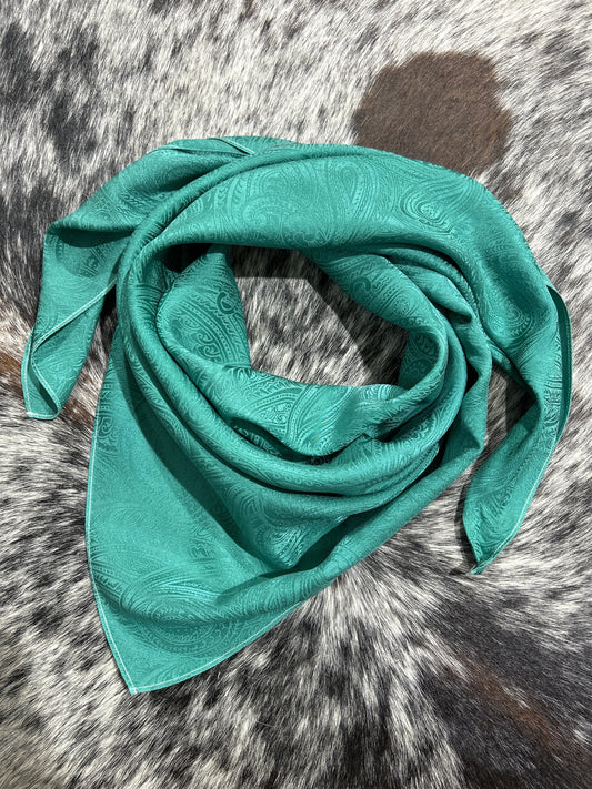 “Emerald”- 100% Jacquard Silk Wild Rag Amber Waves KS