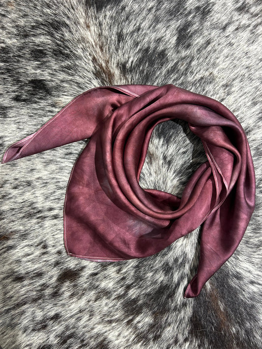 “Deep Burgundy OOAK” -Charmeuse Silk Wild Rag Amber Waves KS