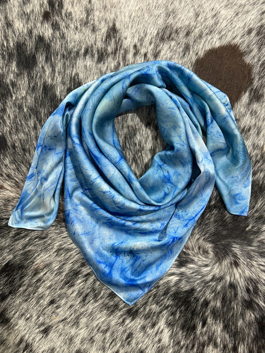 “Saltchuck”-Charmeuse Silk Wild Rag Amber Waves KS