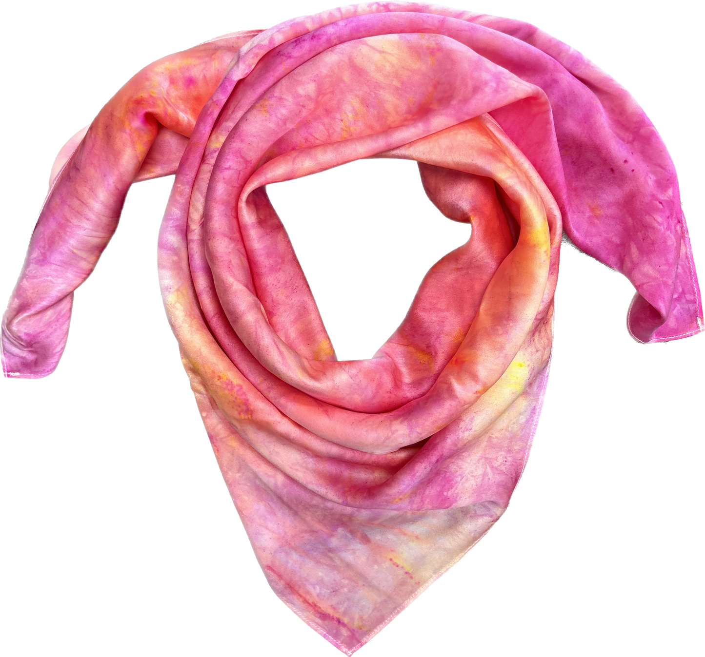 Silk Charmeuse Wild Rag- “Neon Sunset"