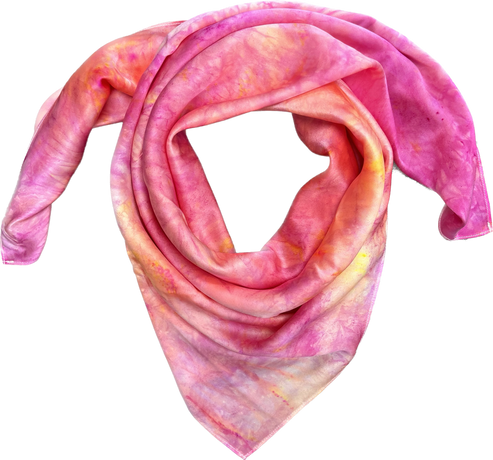 Silk Charmeuse Wild Rag- “Neon Sunset"