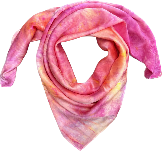 Silk Charmeuse Wild Rag- “Neon Sunset" Amber Waves KS