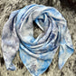 Gray & Baby Blue Marbled- 100% Jacquard Silk Wild Rag