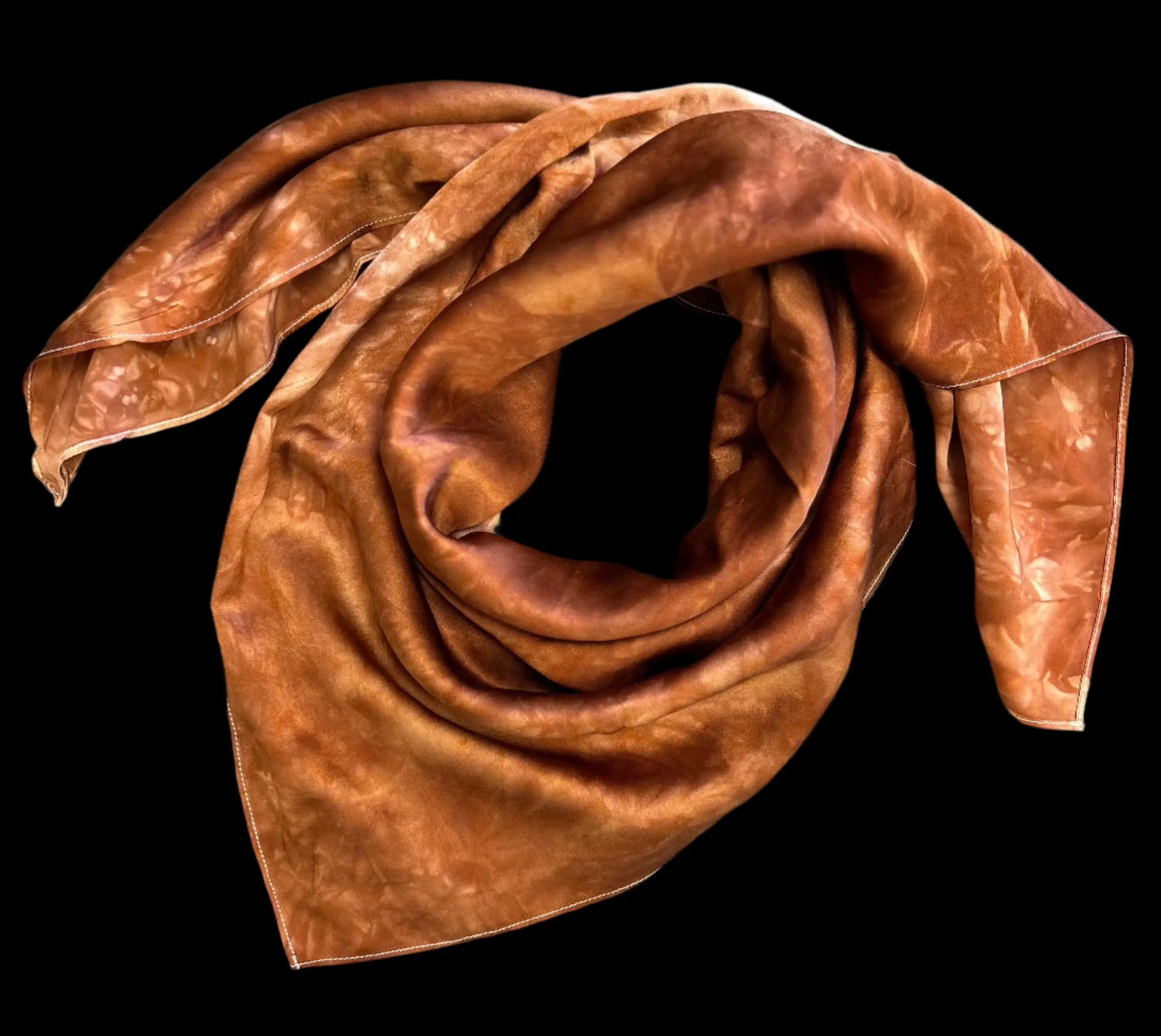 Silk Charmeuse Wild Rag- “Rust Tonal” Amber Waves KS