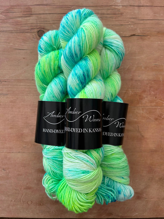“Electric Avenue”- Super Single Sock | Hand Dyed Yarn - Amber Waves KS