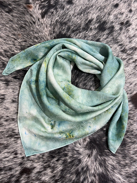 Sagebrush Speckle- 100% Jacquard Silk Wild Rag