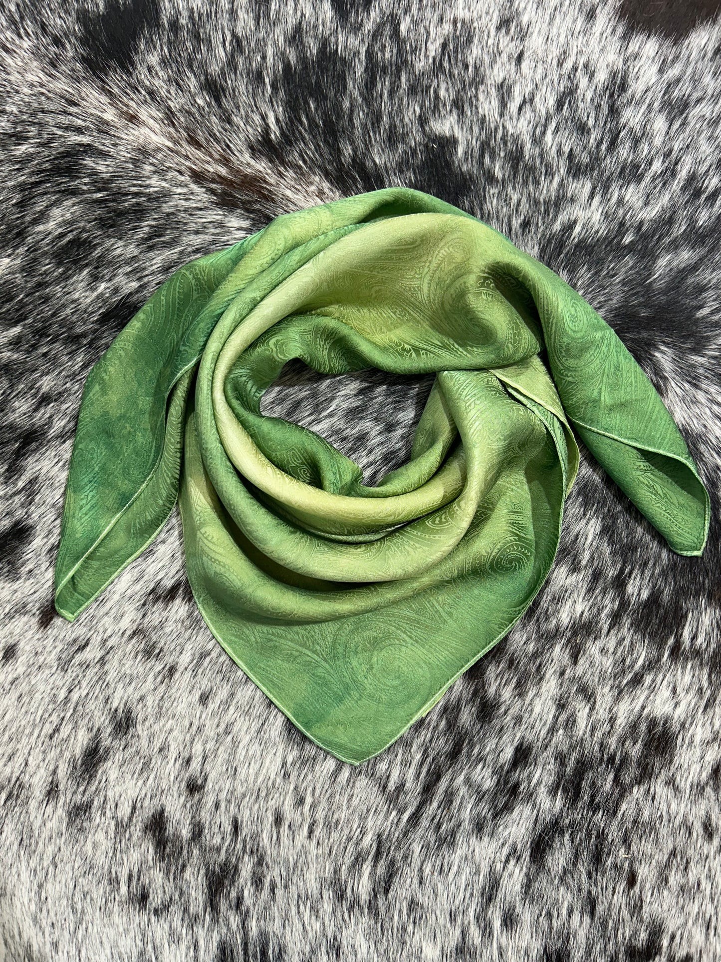 Lemongrass- 100% Jacquard Silk Wild Rag