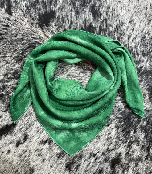 Tonal Green- 100% Jacquard Silk Wild Rag
