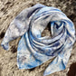 Gray & Baby Blue Marbled- 100% Jacquard Silk Wild Rag