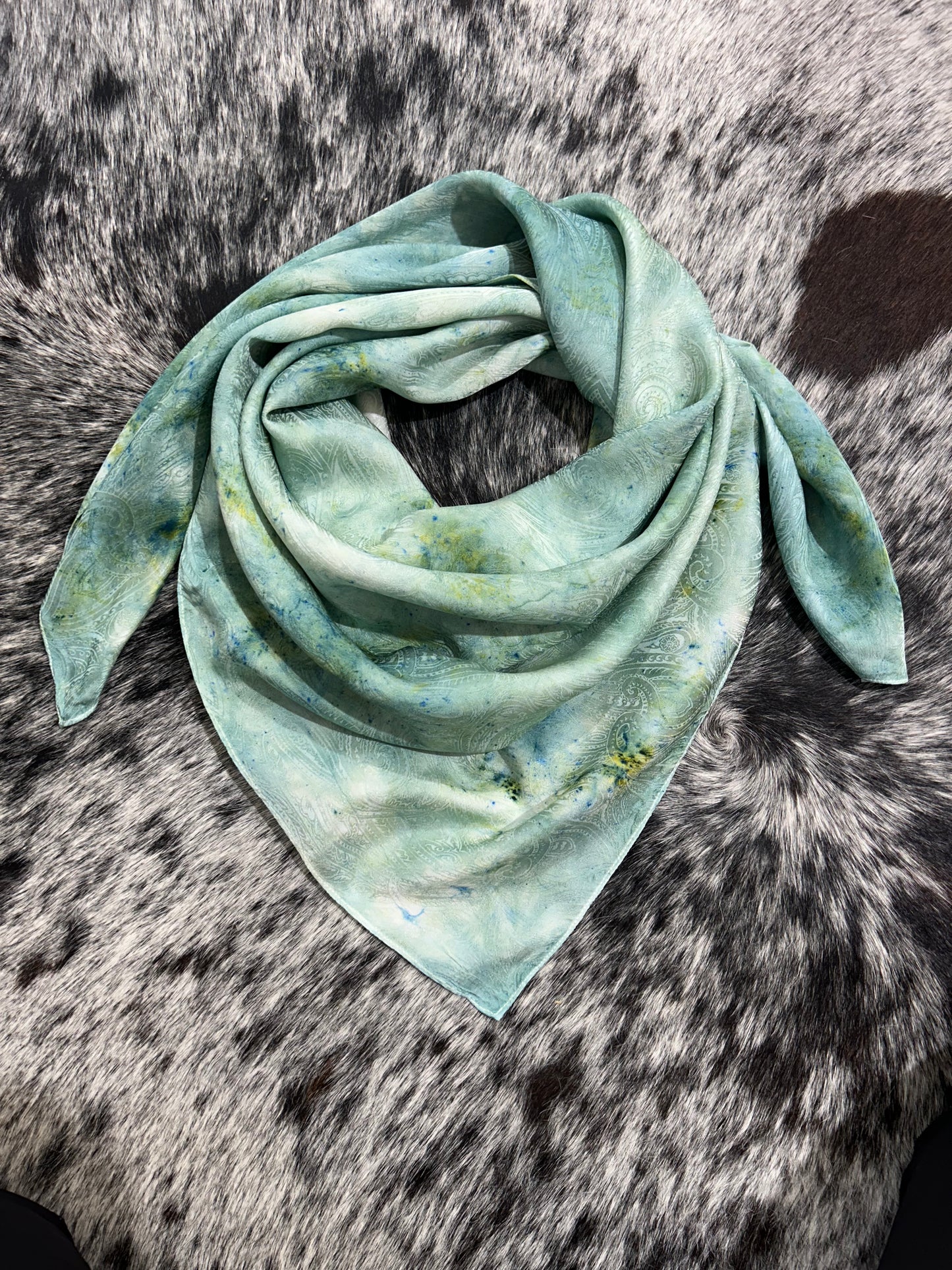 Sagebrush Speckle- 100% Jacquard Silk Wild Rag