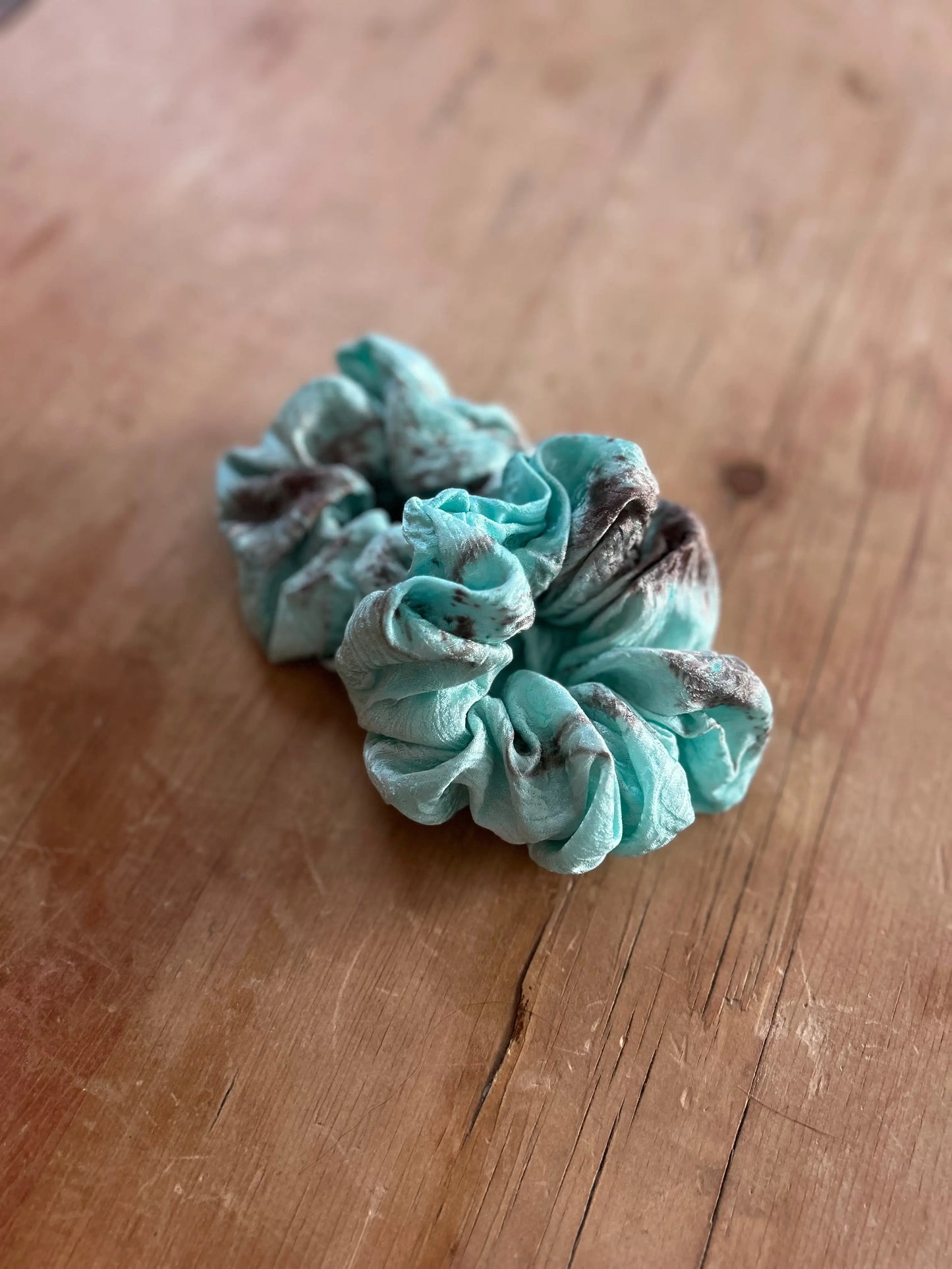 100% Silk Scrunchie | Hand-Dyed Mulberry Silk | Robin’s Egg