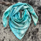 “Light Turquoise and Sage Tonal”-Charmeuse Silk Wild Rag