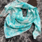 “Light Teal Marbled”- Silk Charmeuse Wild Rag