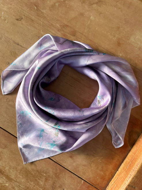 Lavender Speckled- 100% Silk Wild Rag