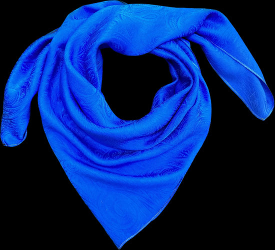 Jacquard Silk Wild Rag- “Atomic Blue” Amber Waves