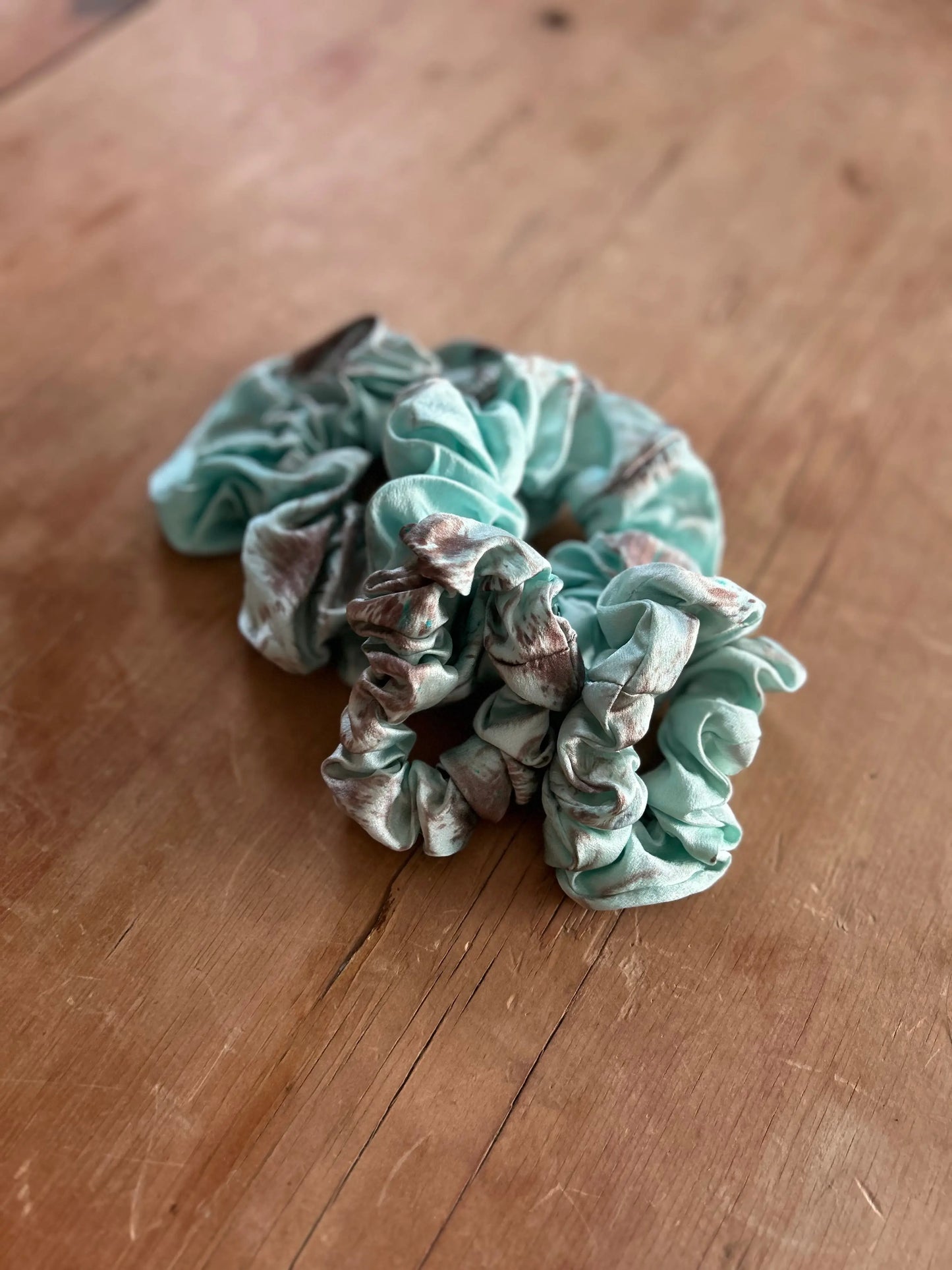 100% Silk Scrunchie | Hand-Dyed Mulberry Silk | Robin’s Egg