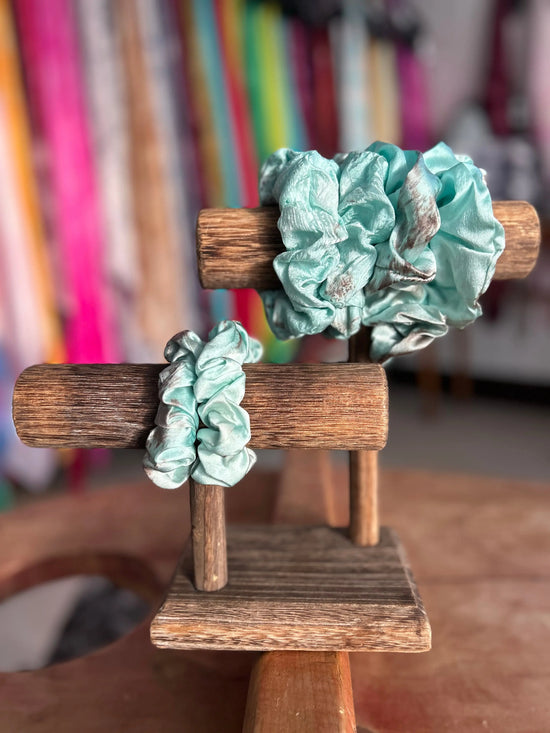 100% Silk Scrunchie | Hand-Dyed Mulberry Silk | Robin’s Egg