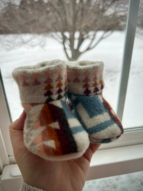 Pendleton Wool Baby Booties Amber Waves KS