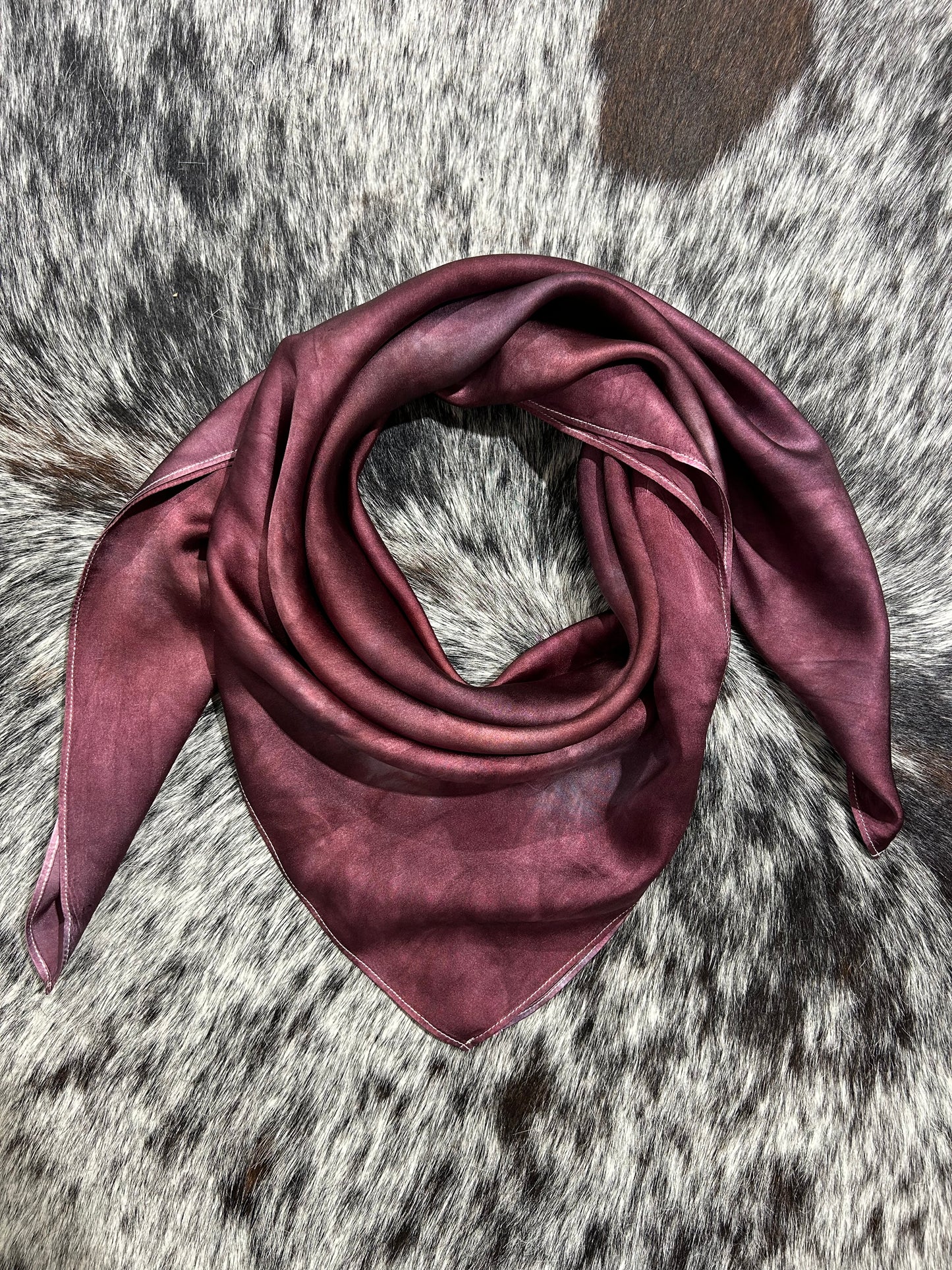 “Deep Burgundy OOAK” -Charmeuse Silk Wild Rag