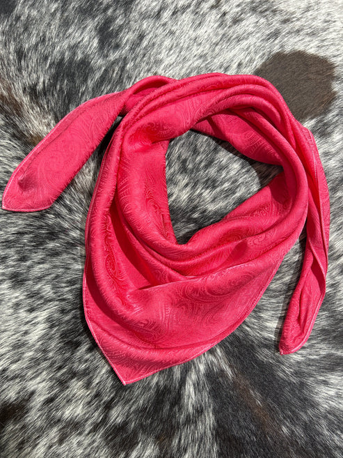 “Coral”- 100% Jacquard Silk Wild Rag Amber Waves KS