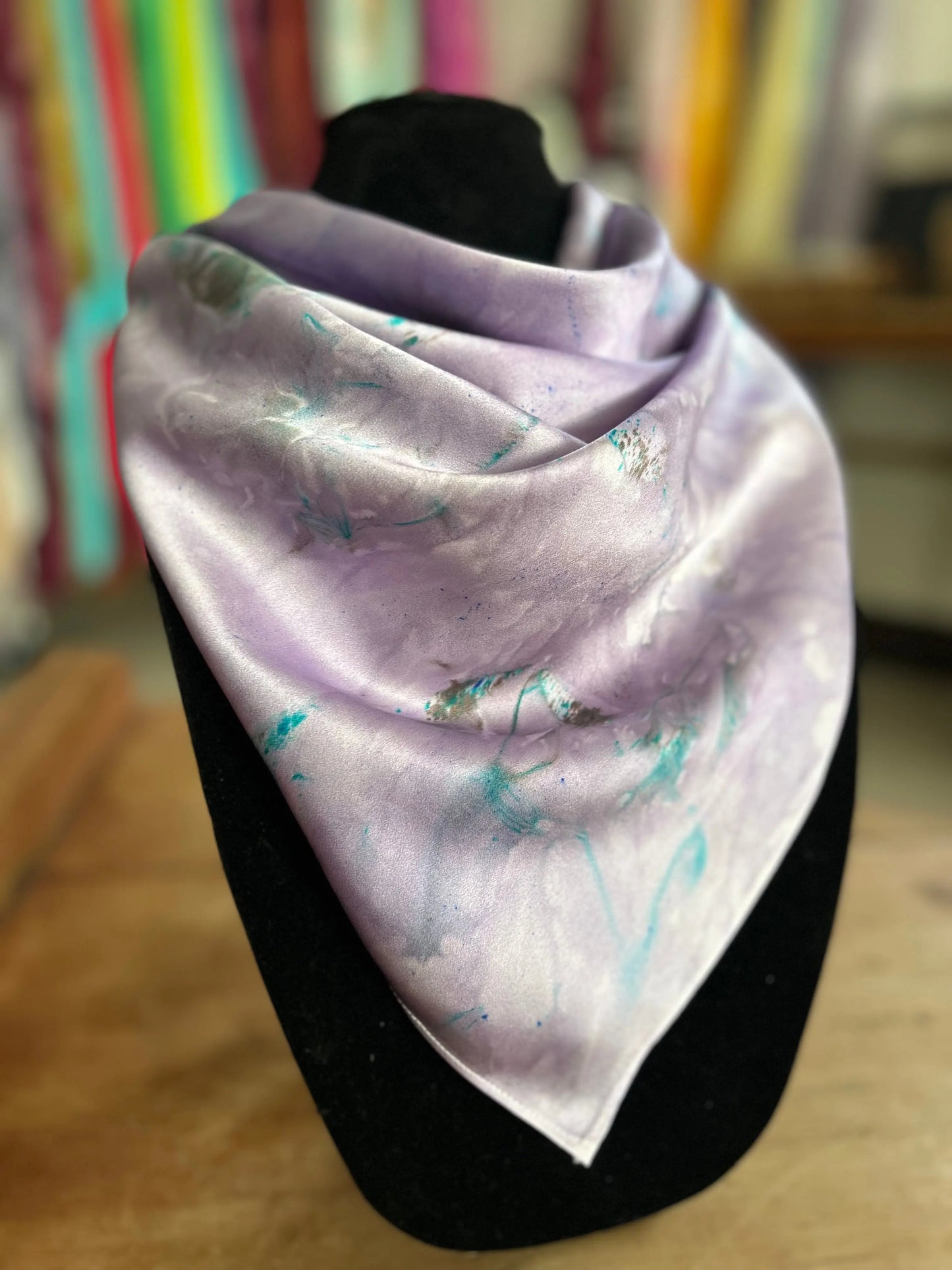 Lavender Speckled- 100% Silk Wild Rag