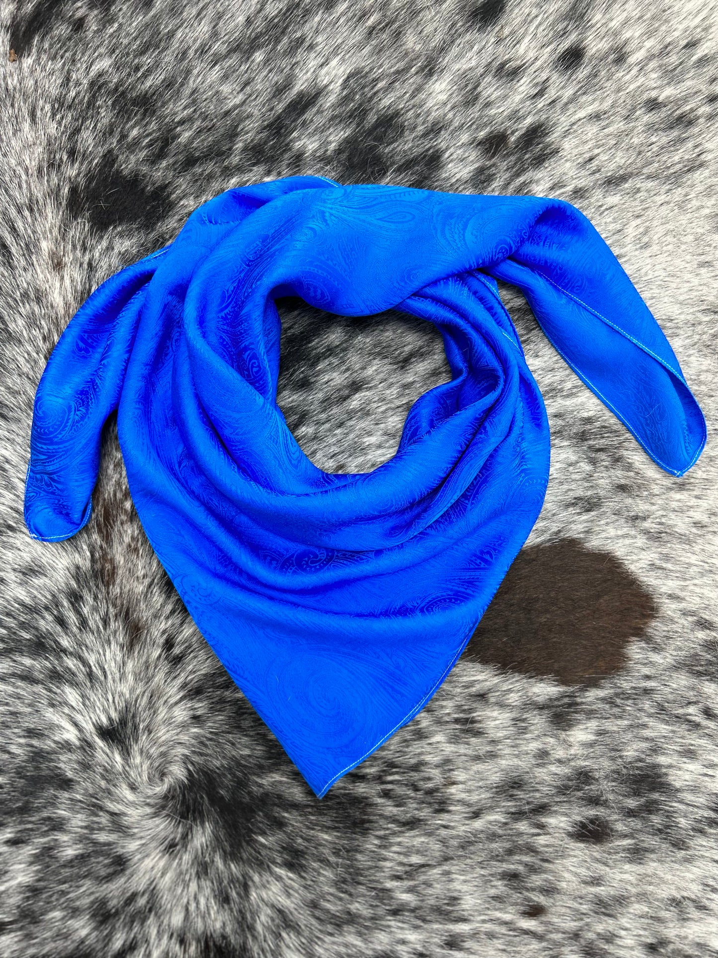 Jacquard Silk Wild Rag- “Atomic Blue”