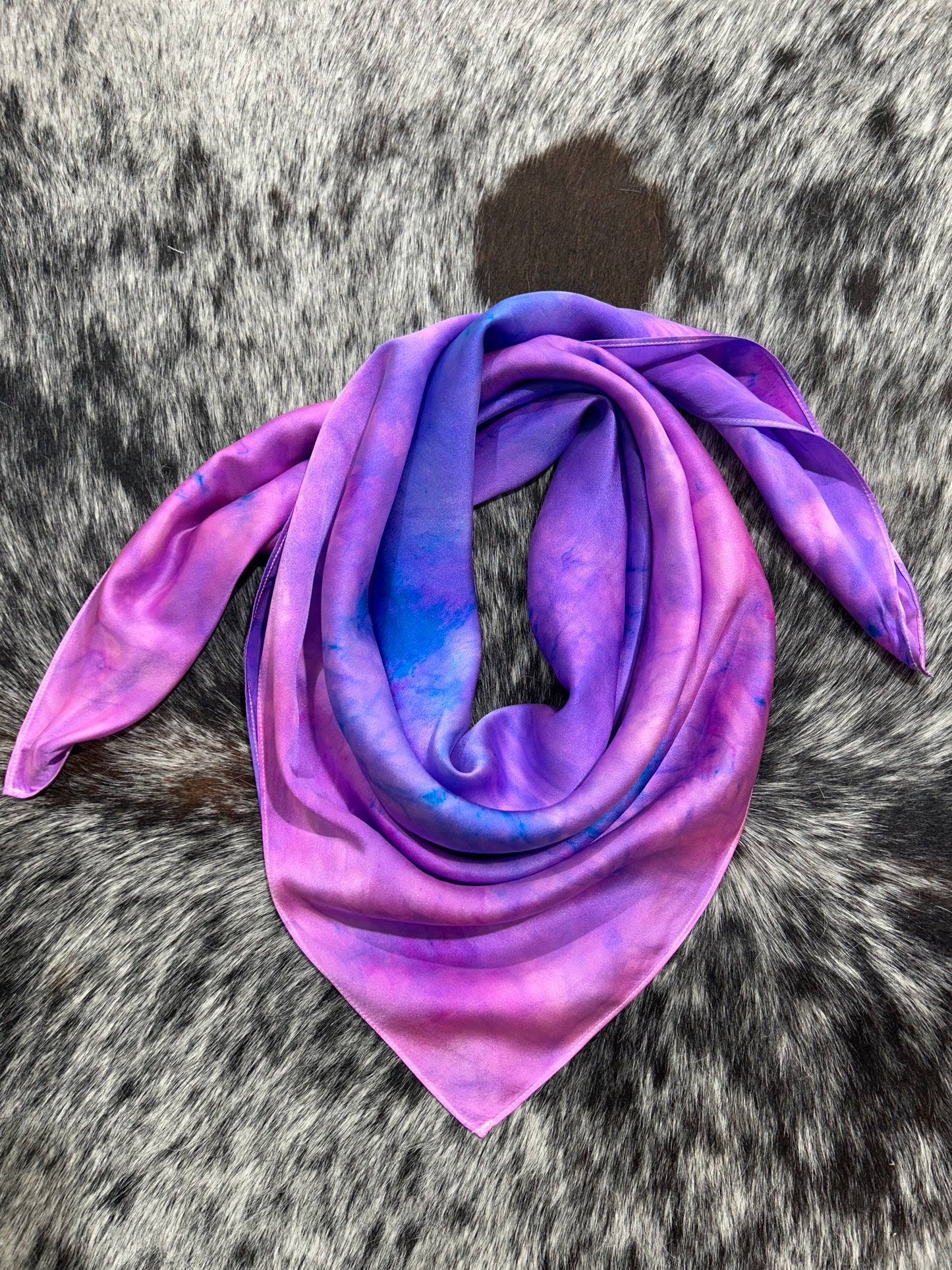 “Cotton Candy”-Charmeuse Silk Wild Rag