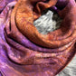 “Purple & Rust”- 100% Jacquard Silk Wild Rag (36")