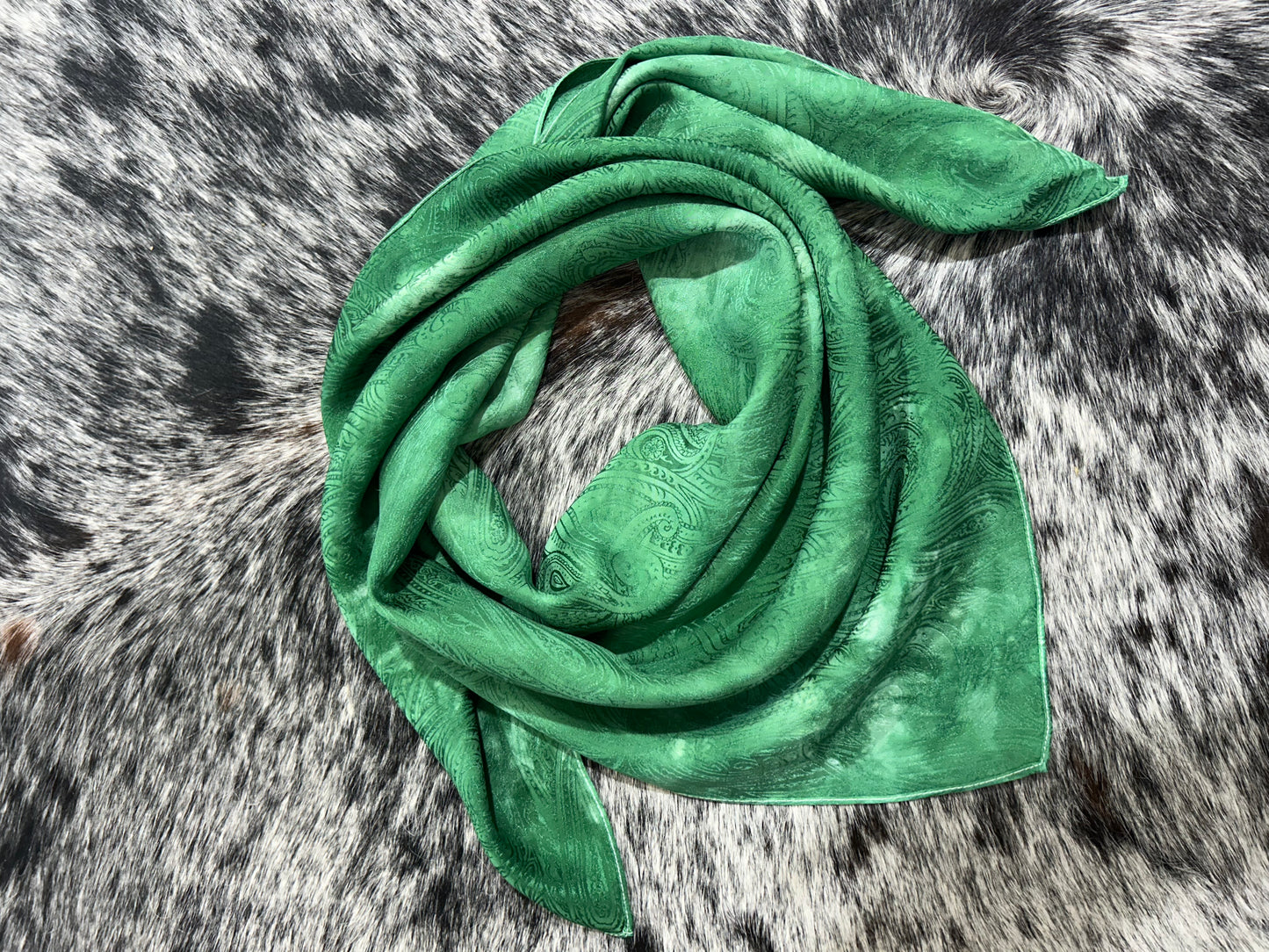 Tonal Green- 100% Jacquard Silk Wild Rag