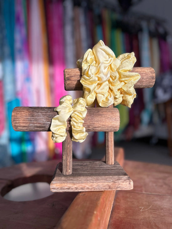 100% Silk Scrunchie | Hand-Dyed Mulberry Silk | Butter Yellow