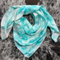 “Light Teal Marbled”- Silk Charmeuse Wild Rag